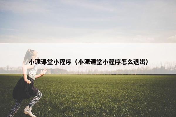 小派课堂小程序（小派课堂小程序怎么退出）
