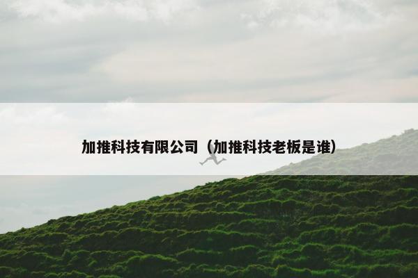 加推科技有限公司（加推科技老板是谁）