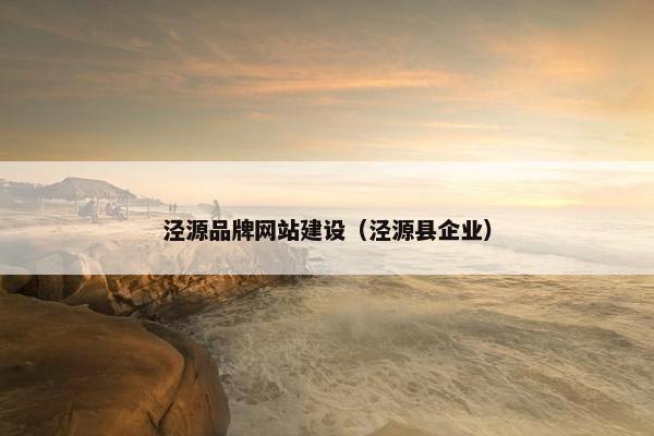泾源品牌网站建设（泾源县企业）