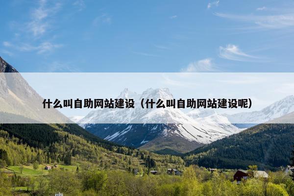 什么叫自助网站建设（什么叫自助网站建设呢）