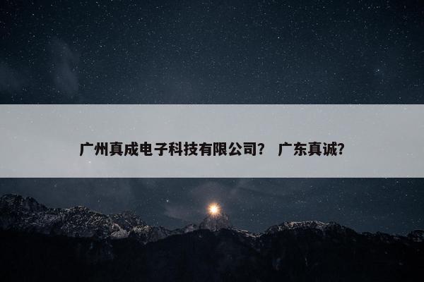 广州真成电子科技有限公司？ 广东真诚？
