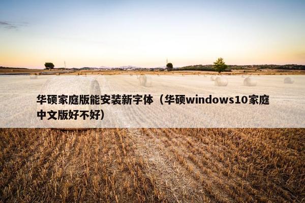 华硕家庭版能安装新字体（华硕windows10家庭中文版好不好）