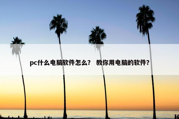 pc什么电脑软件怎么？ 教你用电脑的软件？