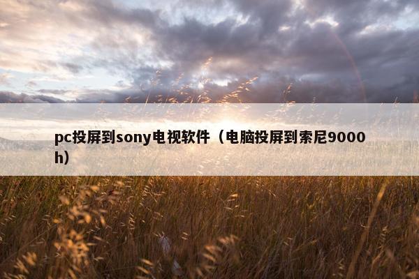 pc投屏到sony电视软件（电脑投屏到索尼9000h）