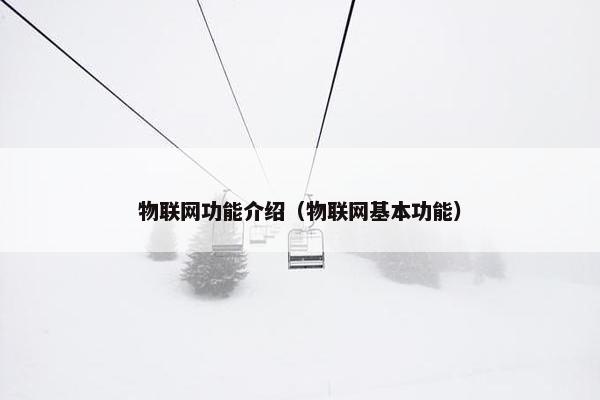 物联网功能介绍（物联网基本功能）