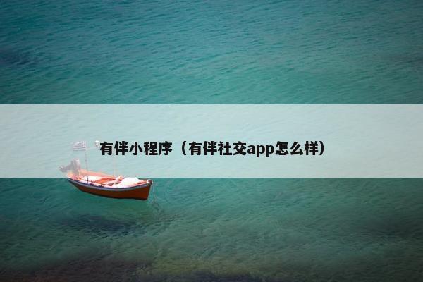 有伴小程序（有伴社交app怎么样）