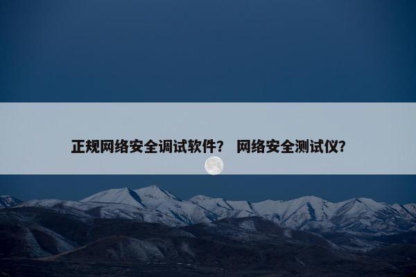 正规网络安全调试软件？ 网络安全测试仪？