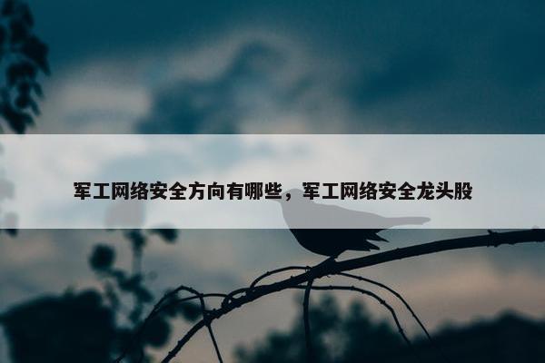 军工网络安全方向有哪些，军工网络安全龙头股