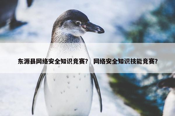 东源县网络安全知识竞赛？ 网络安全知识技能竞赛？